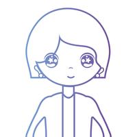 line woman with hairstyle and blouse vector