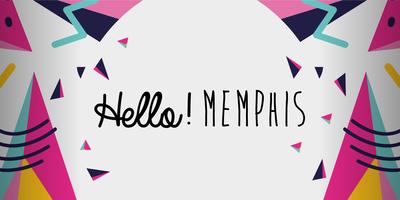 Hello memphis background vector