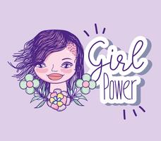 Girl power cartoon vector