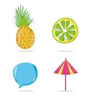 Set of summer cartoons vector