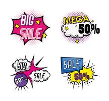 Set of big sale shopping poster vector