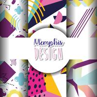 Memphis templates and backgrounds vector