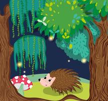 Cute porcupine at forest vector