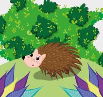 Cute porcupine at forest vector