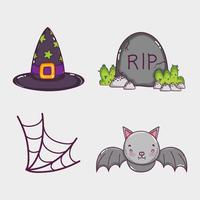 Set of halloween cartoons