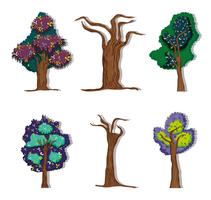 Conjunto de arboles forestales vector