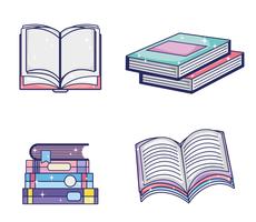 Conjunto de libros de magia vector