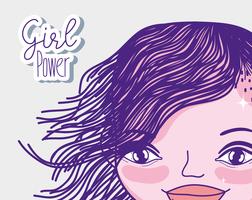 Girl power cartoon vector