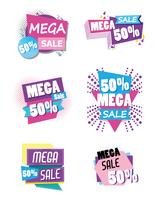 Set of big sale shopping poster vector