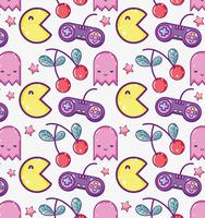 Videogame cartoons pattern background vector