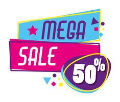Mega sale discounts poster memphis style