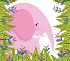 Cute elephant wildlife animal vector