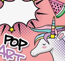 Unicornio del arte pop vector