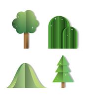 Set of paper art icons vector