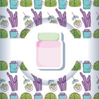 Mason jar with pattern background vector