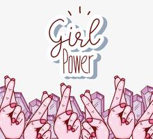 Girl power cartoon vector