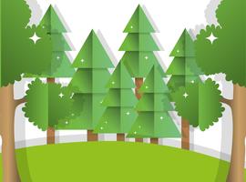 Paper art forest vector