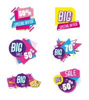 Set of big sale shopping poster vector