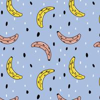 Cute seamless pattern with pink and yellow bananas vector