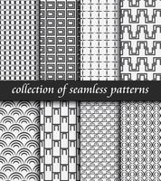 Set of art deco seamless patterns. Stylish modern textures. abstract backgrounds vector