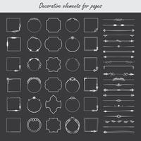 Elementos de diseño caligráfico. Divisores, marcos de diferentes formas. Vector