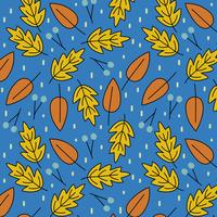 Seamless pattern with  autumn leaves vector