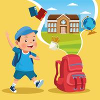 Back to school kids cartoons vector