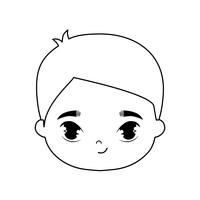 head of cute little boy avatar character vector