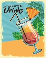 tropical cocktail poster vector