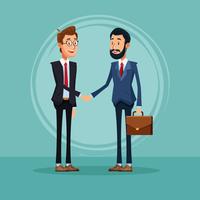 Businessmen talking about business cartoon vector