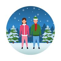 feliz navidad en invierno vector