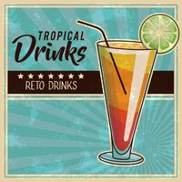 tropical cocktail poster vector