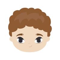 head of cute little boy avatar character vector