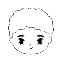 head of cute little boy avatar character vector