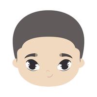head of cute little boy avatar character vector
