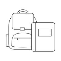 school bag supply with notebook vector