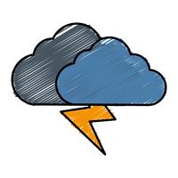 cloud and thunder icon vector