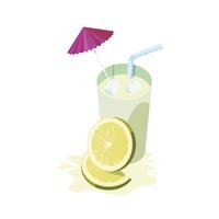 fresh lemon juice fruit cocktail vector