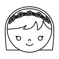 cartoon woman face icon vector