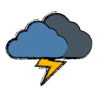 cloud and thunder icon vector