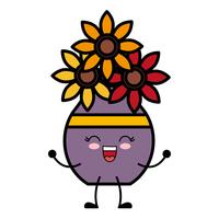 jarrón con icono de flores vector