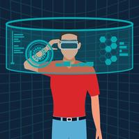 Virtual reality technology vector