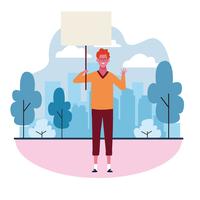 people with posters vector