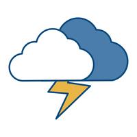 cloud and thunder icon vector