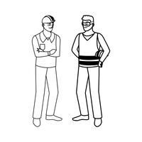 male builders constructors workers characters vector