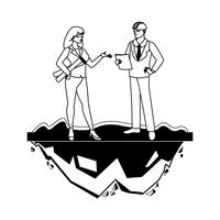 couple of engineers builders workers characters vector