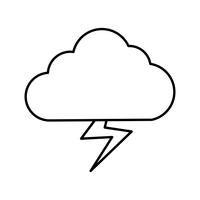 cloud and thunder icon vector