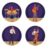 Musician artist cartoons vector