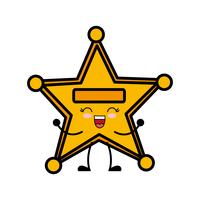sheriff star icon vector