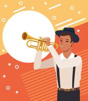 Musician artist cartoon vector